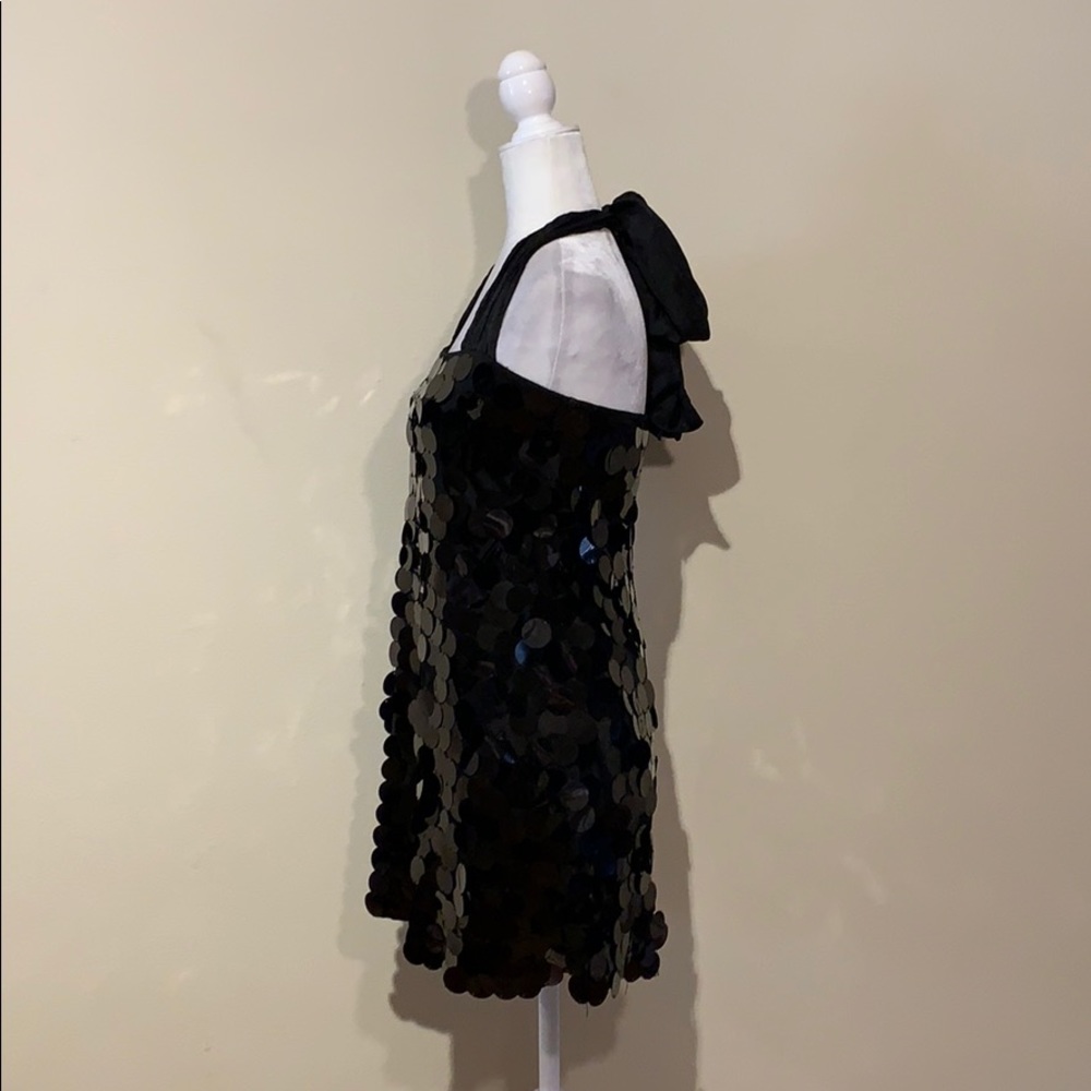 NWT Alice + Olivia Sequin Silk Bow Halter Dress - Picture 4 of 7